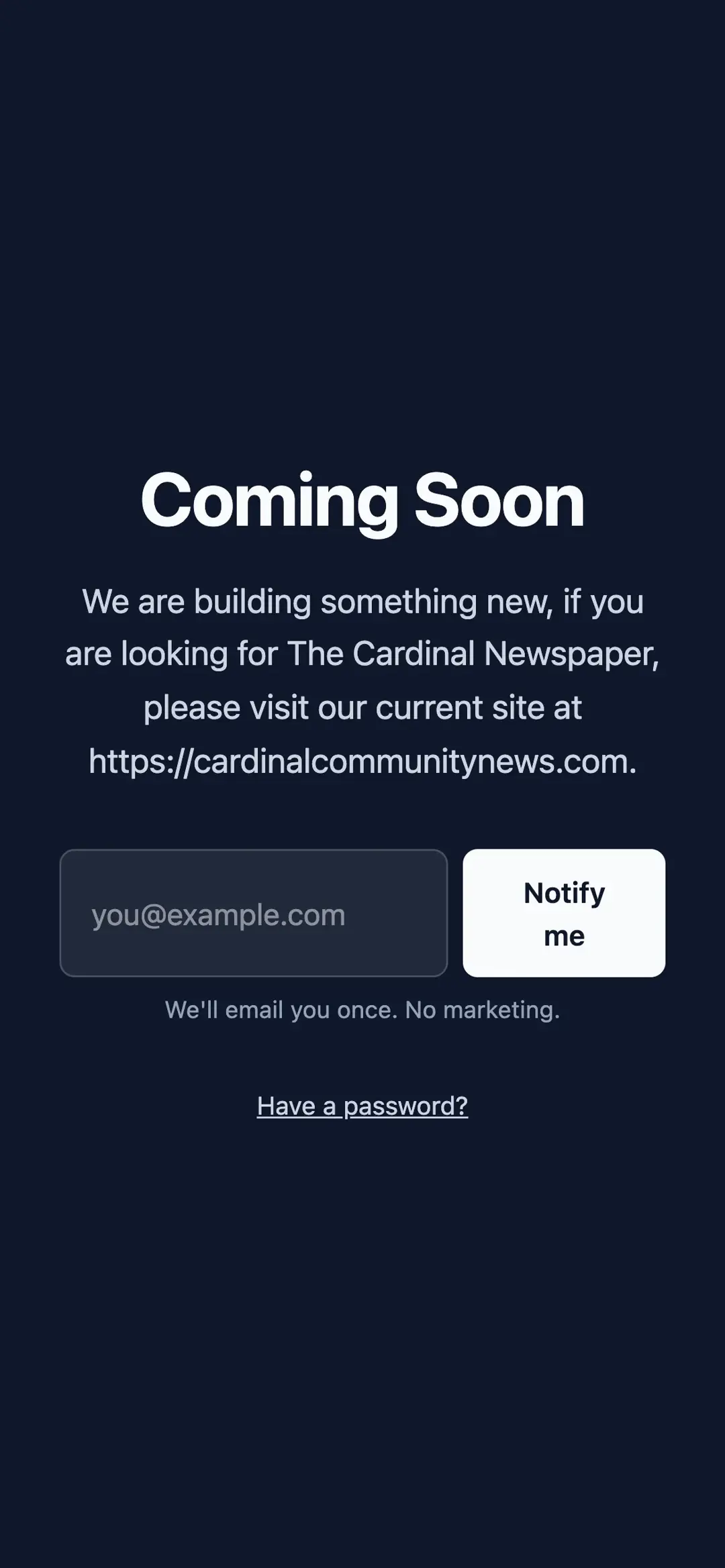 The Cardinal mobile site