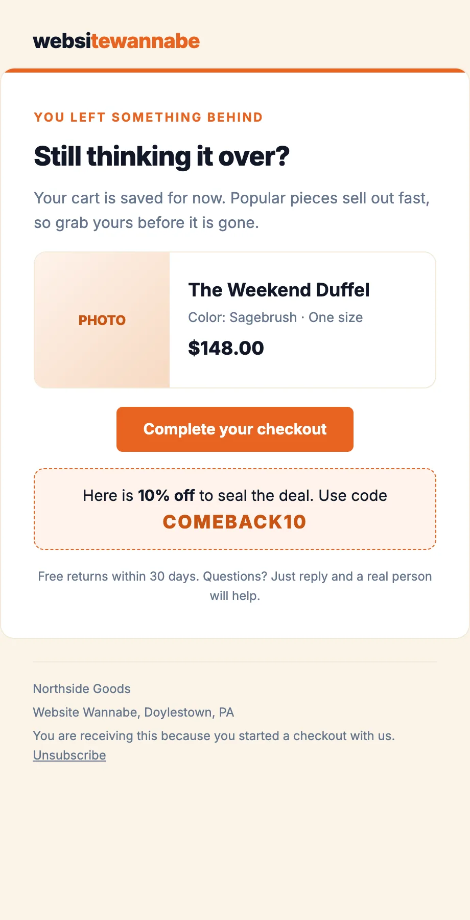 Left in Your Cart preview
